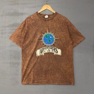 Vintage Disney Adventurers Club Brown 80s Single Stitch Pleasure Island Shirt La